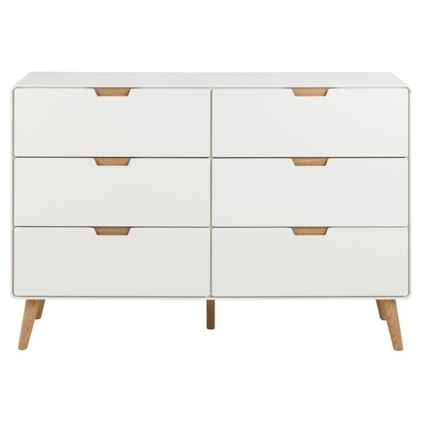 Komoda Lowell z 6 szufladami biała - ACTONA